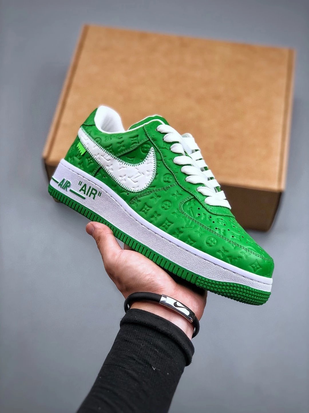 Louis Vuitton x Nike Air Force 1 Low Monogram Gold Sneakers - 47