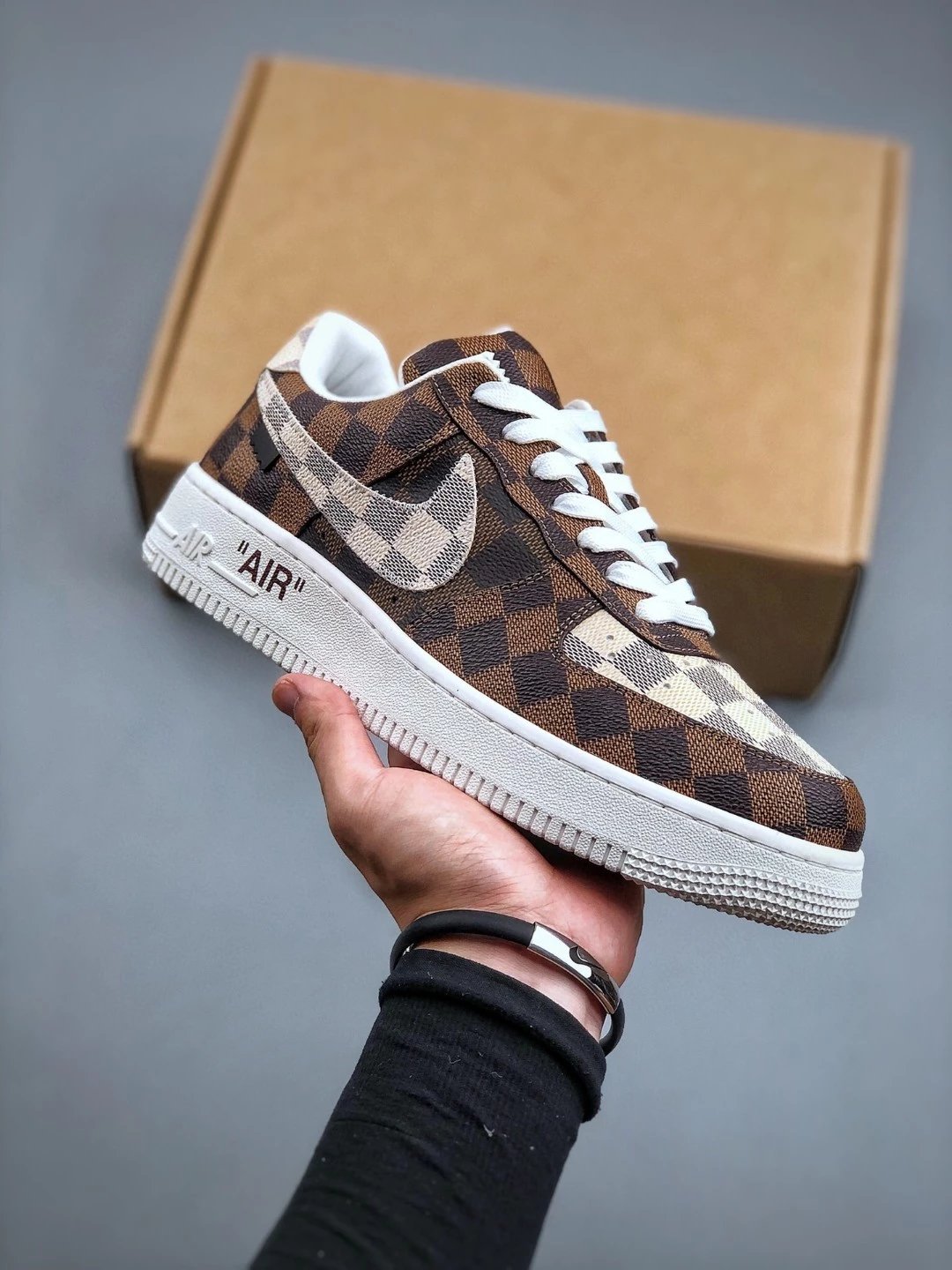 Louis Vuitton x Nike Air Force 1 Low Monogram Gold Sneakers - 56