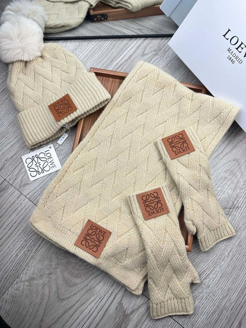 No.1034 Scarf+hat+gloves 50 Wool+50 Acrylic