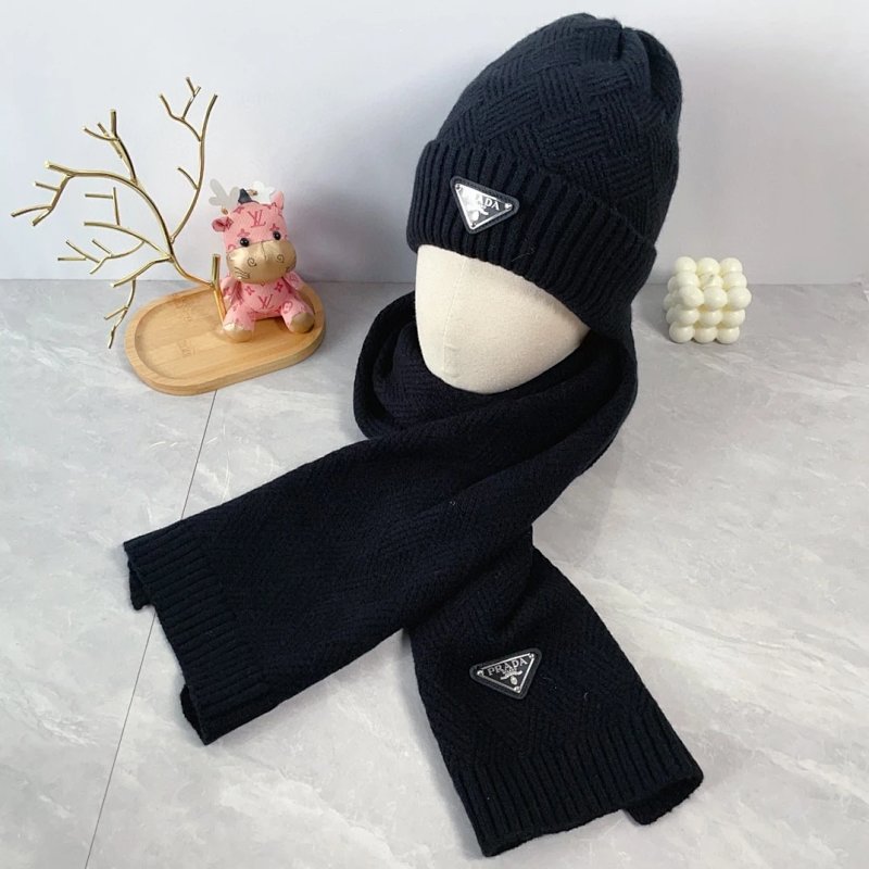 No.73 Wool Made Winter Pr A Da Scarf And Hat Suite