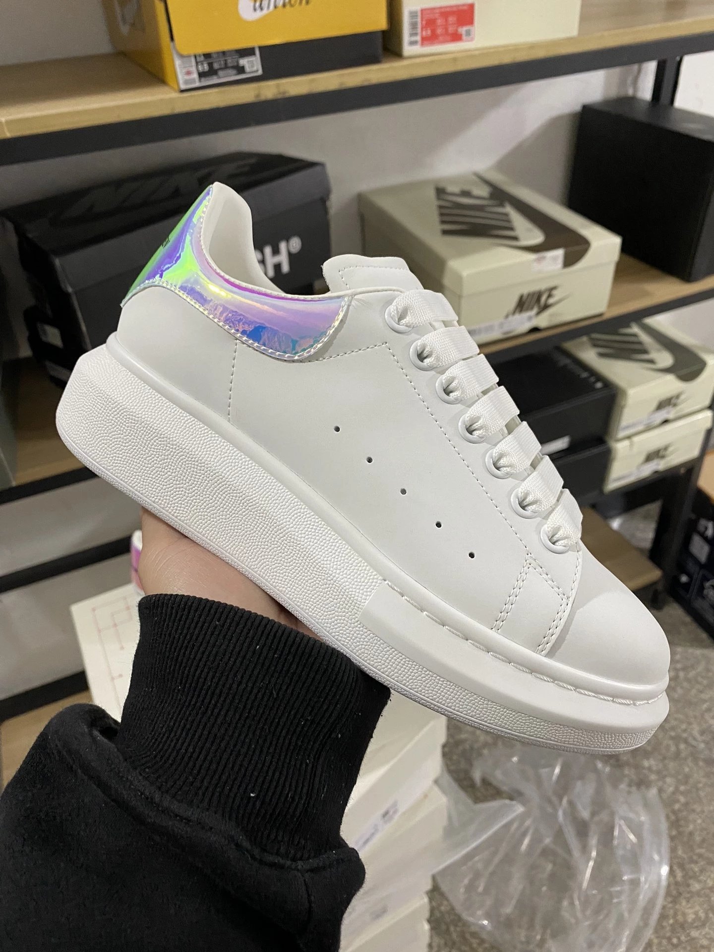 Alexander McQueen White Multicolor Oversized Sneaker