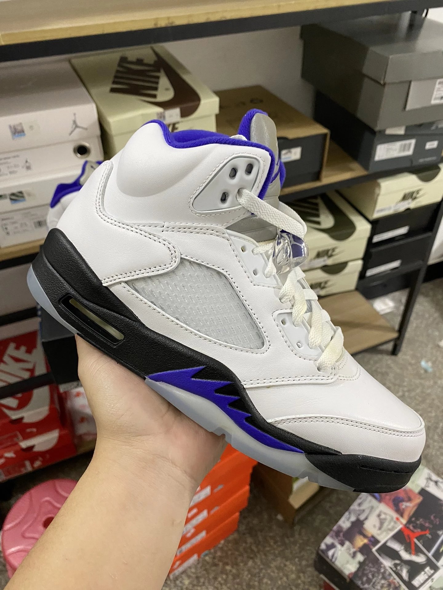 Air Jordan 5 Low White Purple