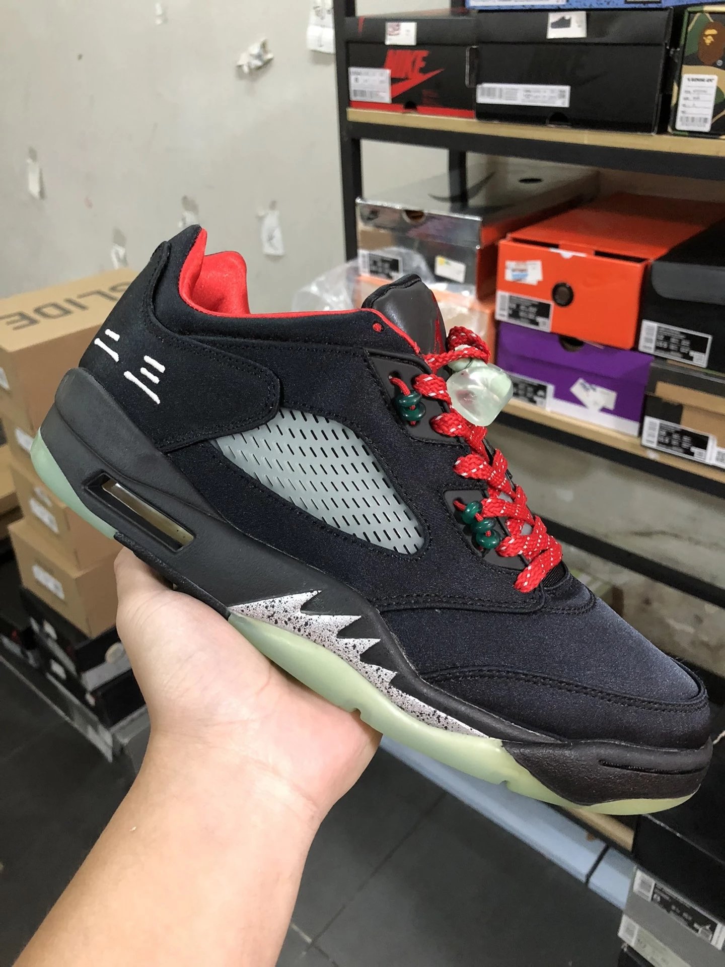Air Jordan 5 Low Black Red Green