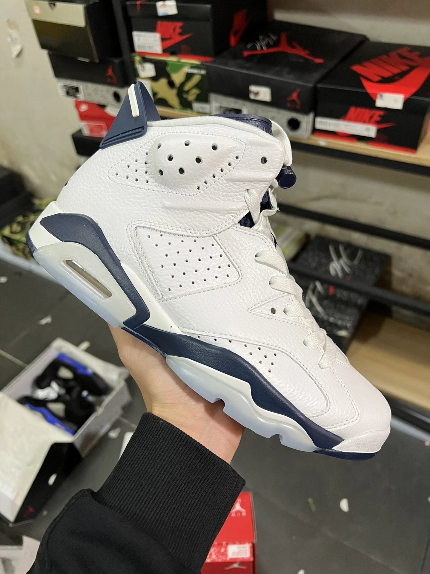 Air Jordan 6 White Navy Blue
