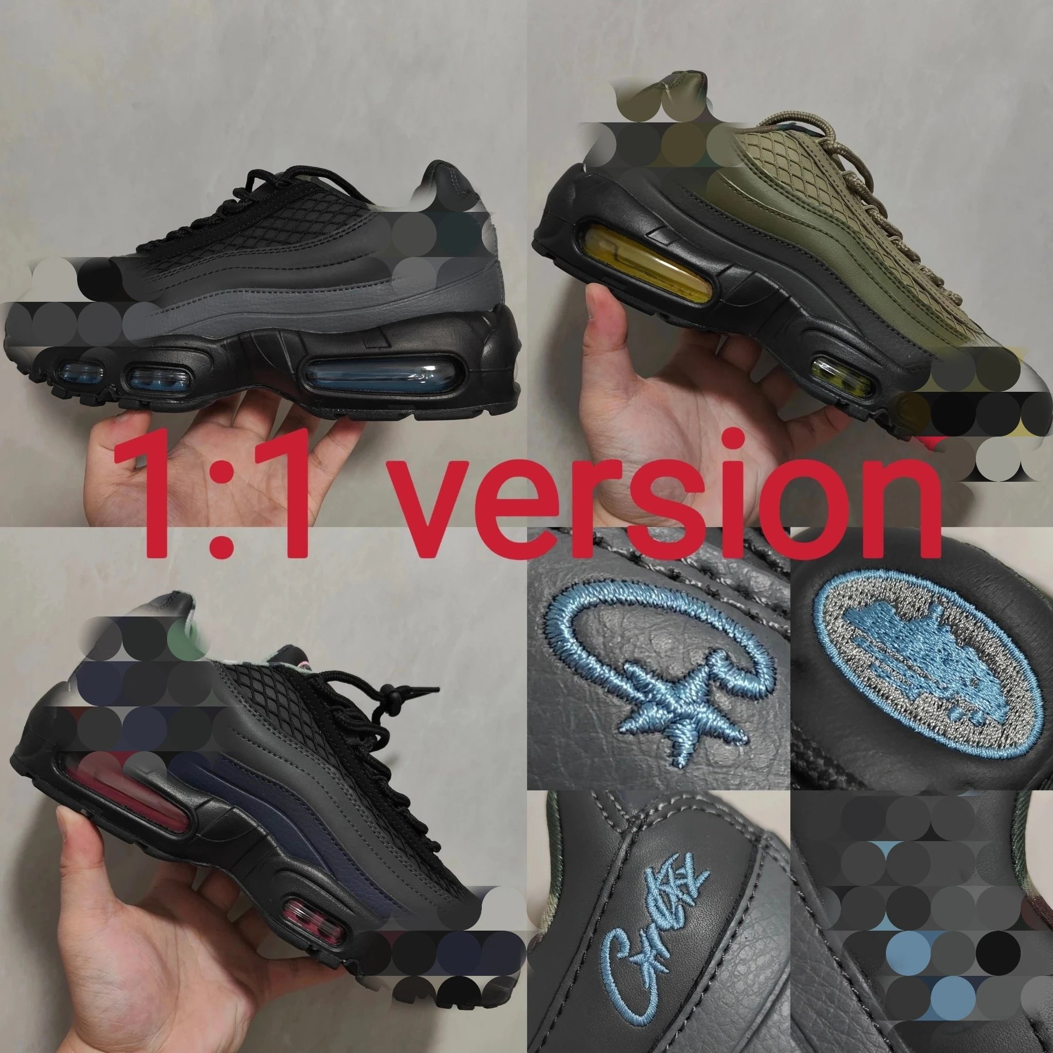 【1:1 version batch】CORTEIZ x Nike Air Max 95 黑篮 黑粉 橄榄绿 Size: 36 ~ 47.5 including half size (TTS)