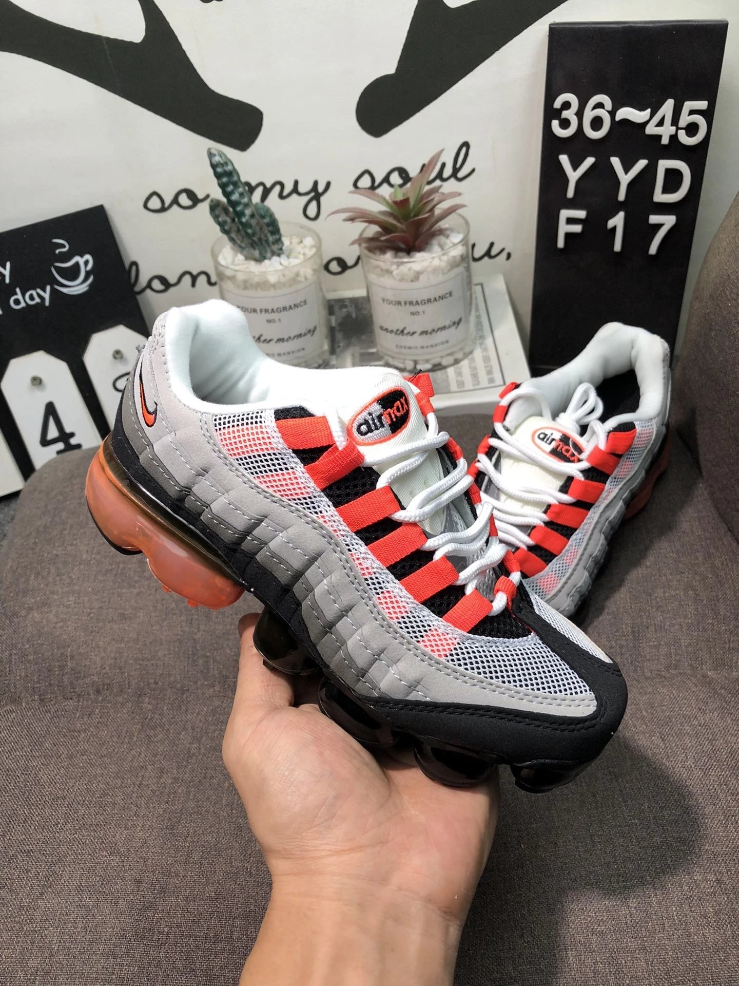Nike Air Max 95 White Grey Red Orange