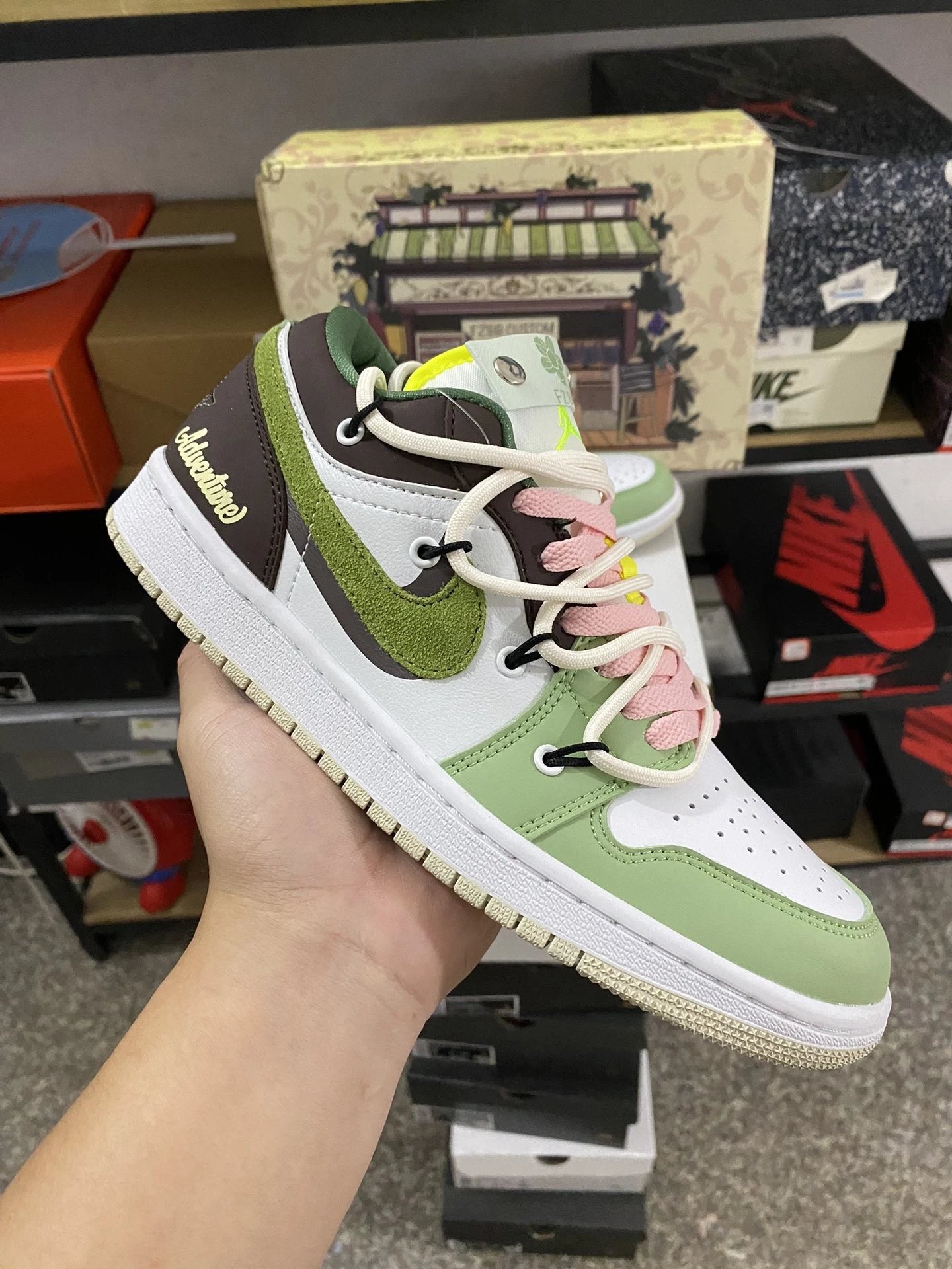 Air Jordan 1 White Green Brown
