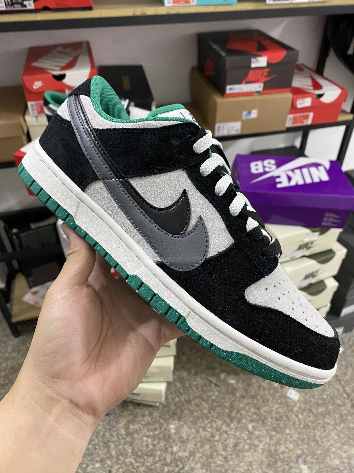 Nike Dunk Dual Swoosh Black Grey Green