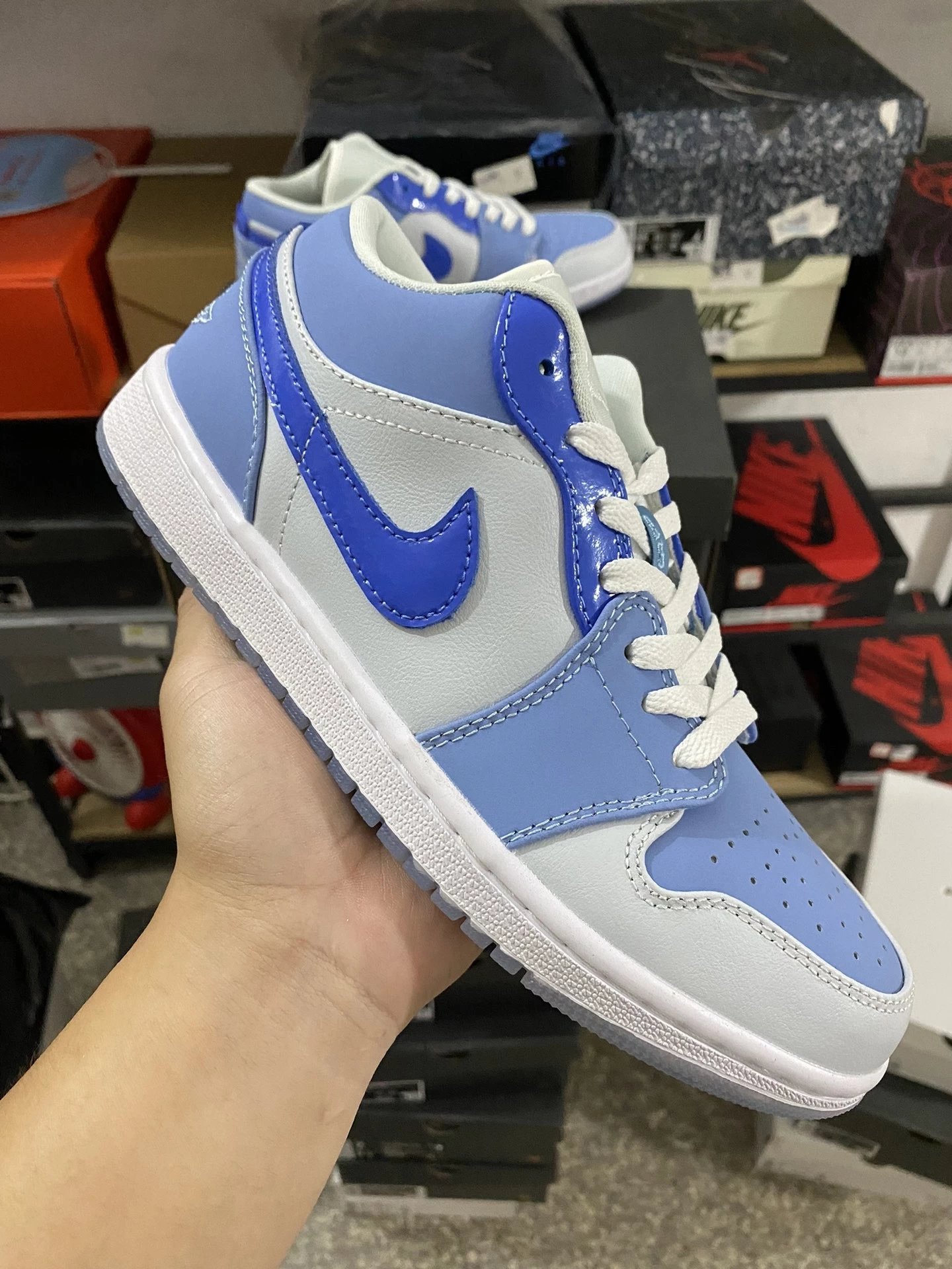 Air Jordan 1 White Blue Patent