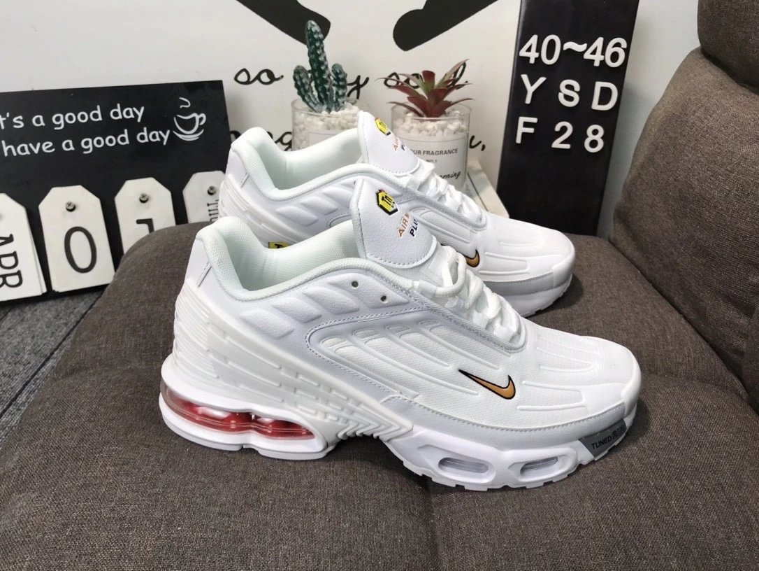 Nike Air Max Plus TN Black White Red Sneakers - 8