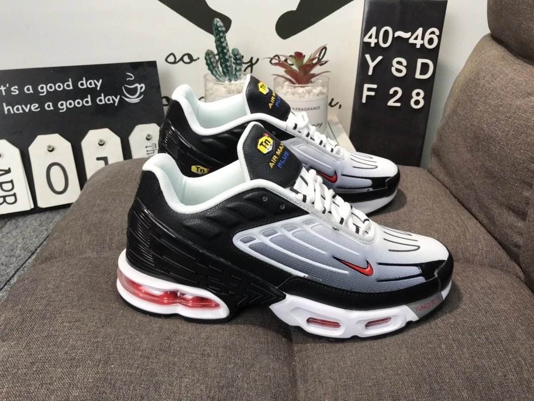 Nike Air Max Plus TN Black White Red Sneakers - 10