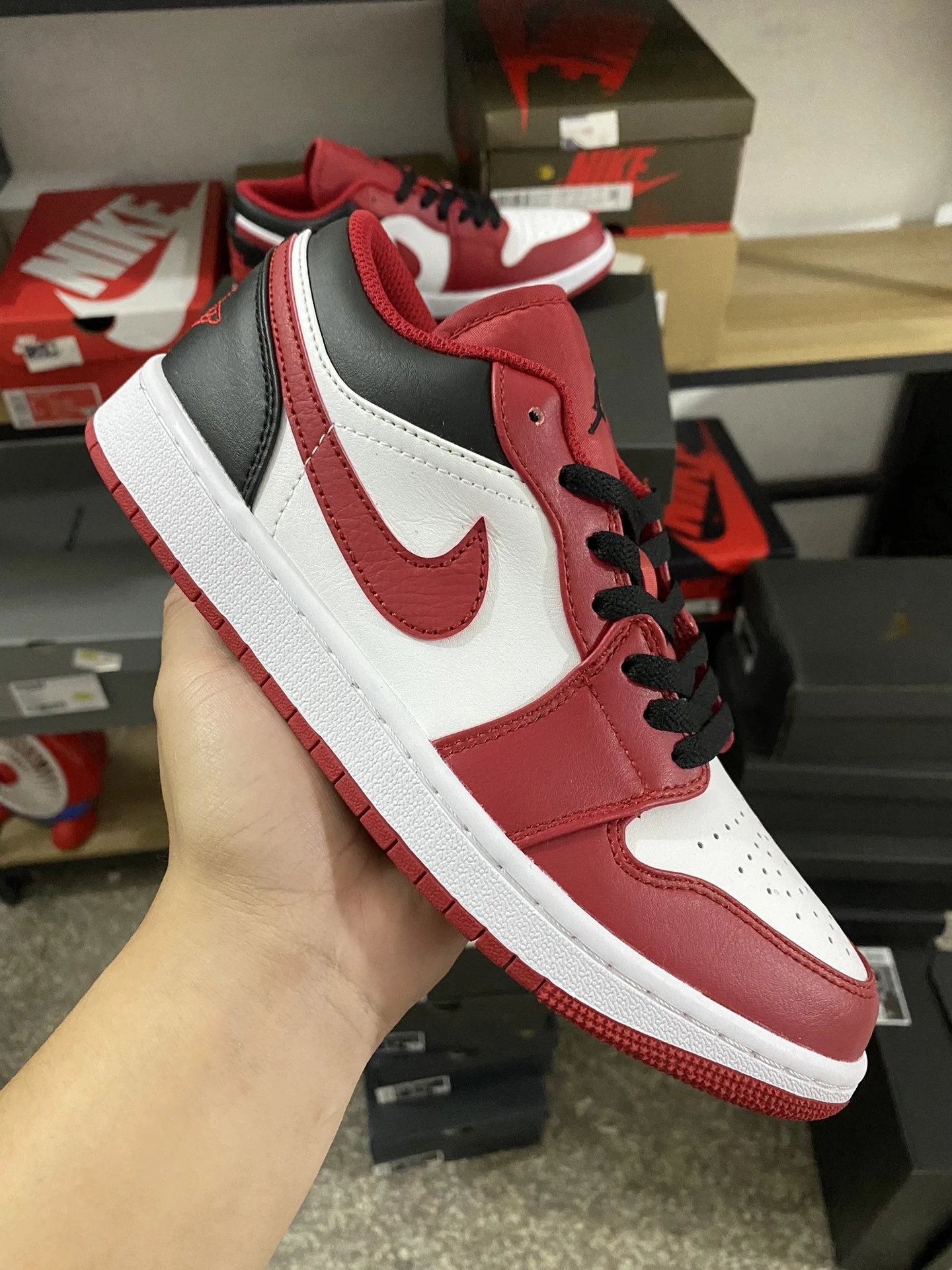 Air Jordan 1 Low White Red Black