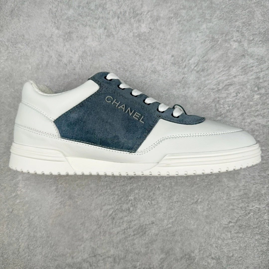 Chanel Sneakers Suede Panel Lace-Up — White and blue