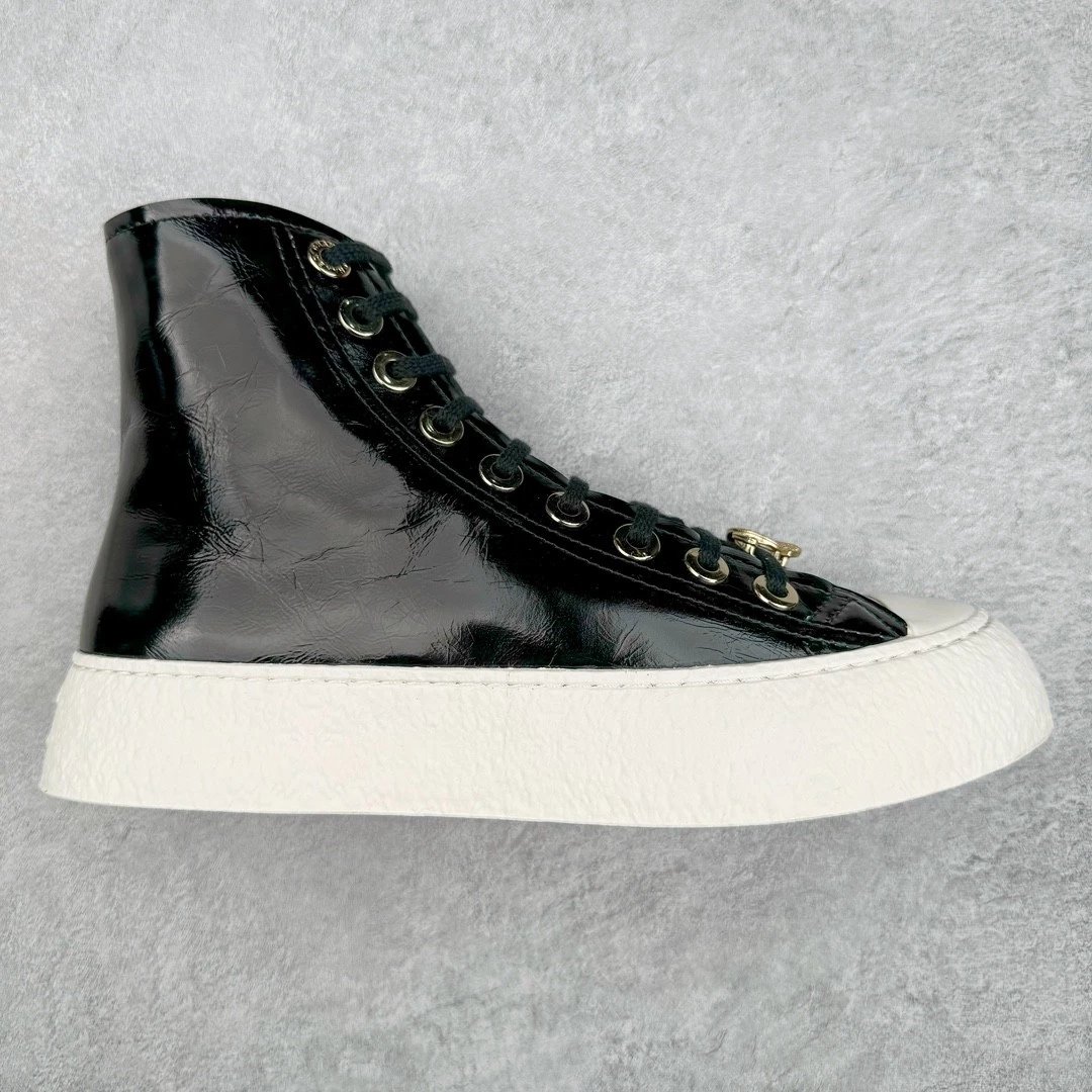 Unbranded Sneakers Platform lace-up — Black Leather High-top