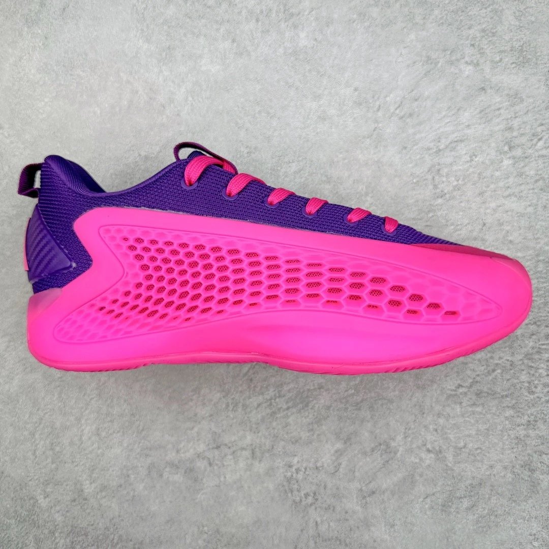 Unbranded Sneakers A.E. 1 high-top basketball shoes with honeycomb side panels — purple rose red low help
