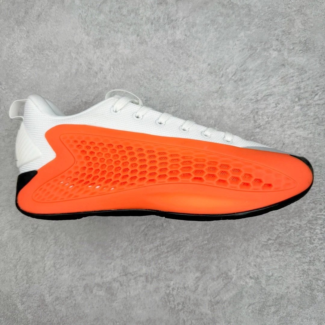 Unbranded Sneakers A.E. 1 high-top basketball shoes with honeycomb side panels — White and orange, low-top