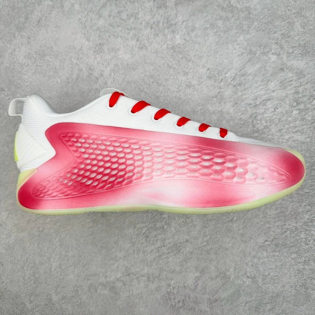Unbranded Sneakers A.E. 1 high-top basketball shoes with honeycomb side panels — white red low side
