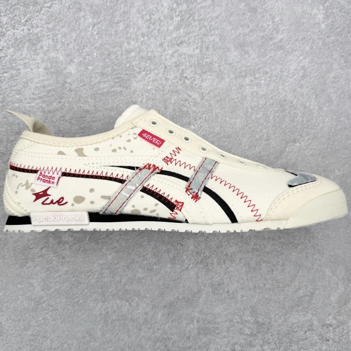 PandaPranko Sneakers Low-Top Striped — Rice Red