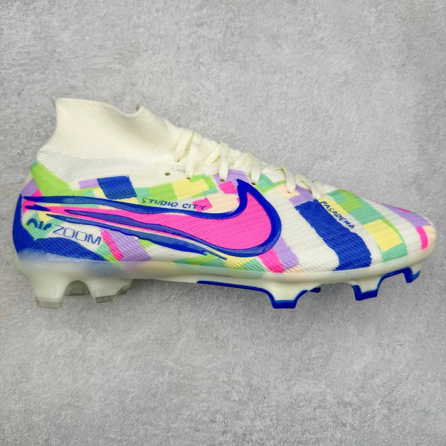 Nike Sneakers Football Turf Shoes — White Blue White High-top