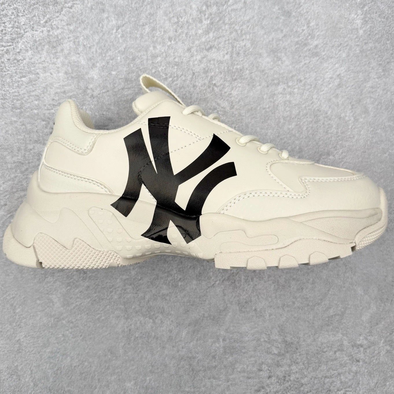 MLB Sneakers Low-Top Platform Baseball-Team Logo — Rice black height increase