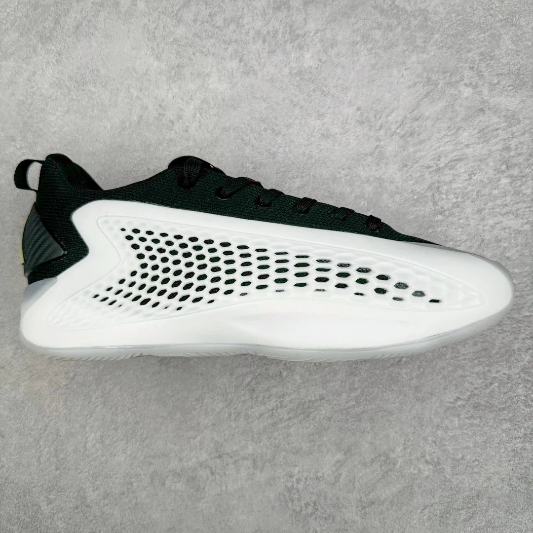 Unbranded Sneakers A.E. 1 high-top basketball shoes with honeycomb side panels — black and white low side
