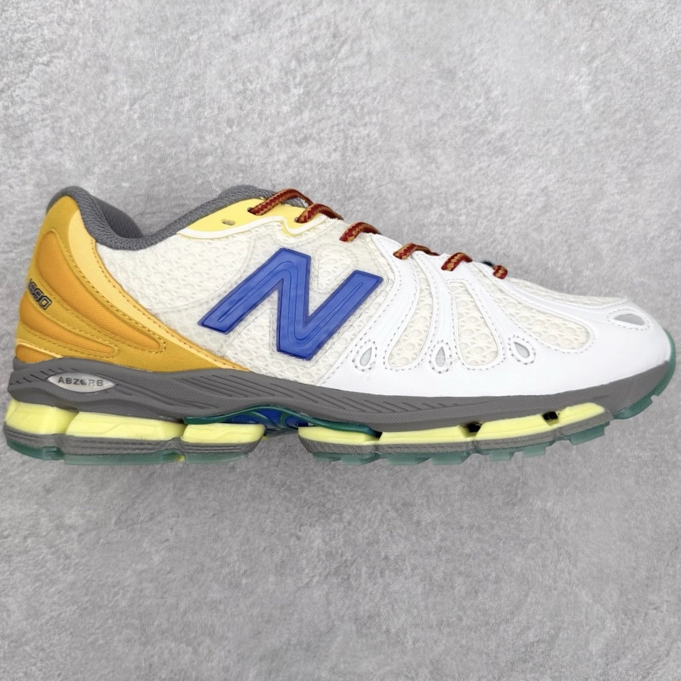 Unbranded Sneakers 1890 low-top mesh with segmented cushioning sole — White yellow