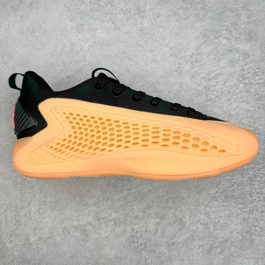 Unbranded Sneakers A.E. 1 high-top basketball shoes with honeycomb side panels — Black Orange Low
