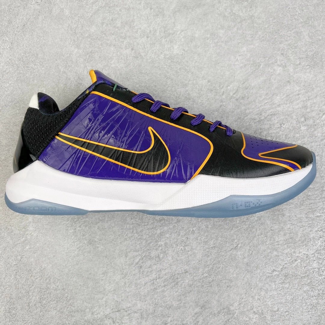 Nike Sneakers Zoom Kobe 5 Basketball Shoes — Purple Gold Lakers