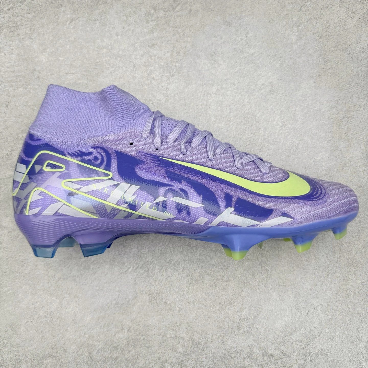 Nike Sneakers Football Turf Shoes — purple green high-top