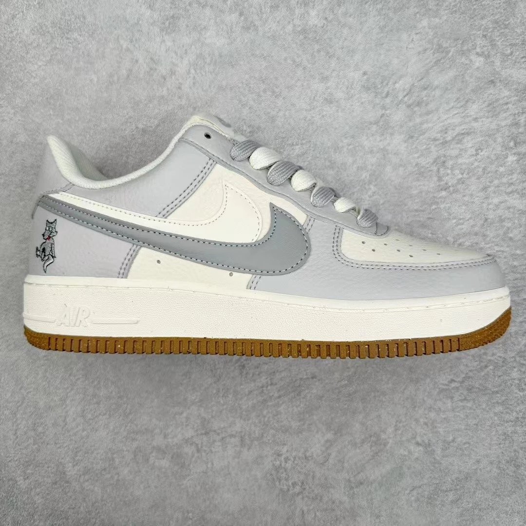 Nike Sneakers Air Force 1 Low-Top — White and gray patchwork double hook