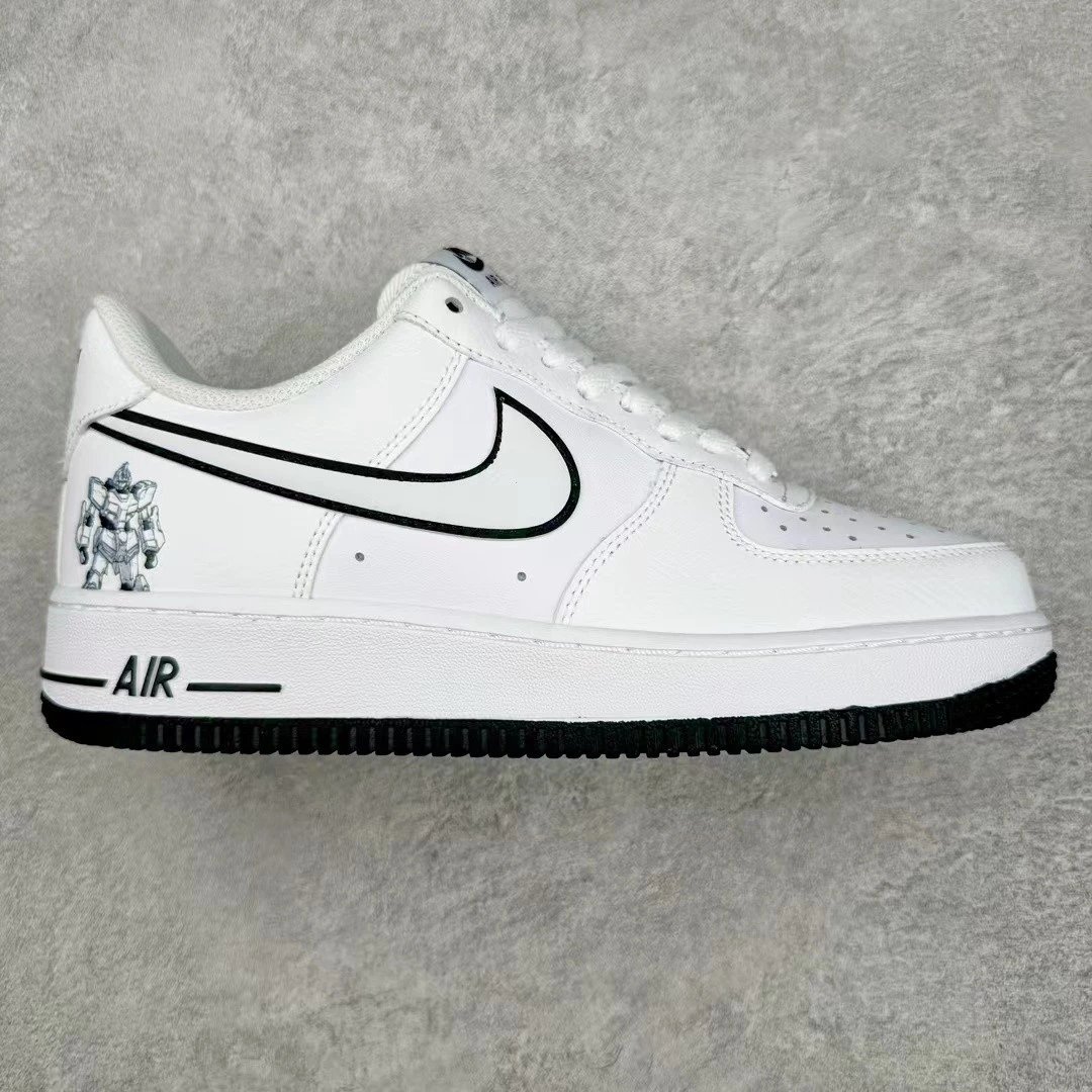 Nike Sneakers Air Force 1 Low-Top — White and Black Iron Armor