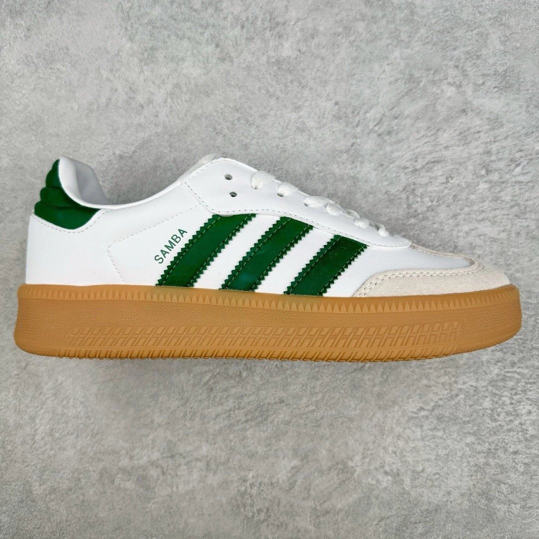 Unbranded Sneakers Samba platform with three-stripe side panels — White and green