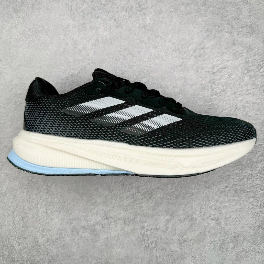 Adidas Sneakers Supernova Rise running — Black, white, and blue background