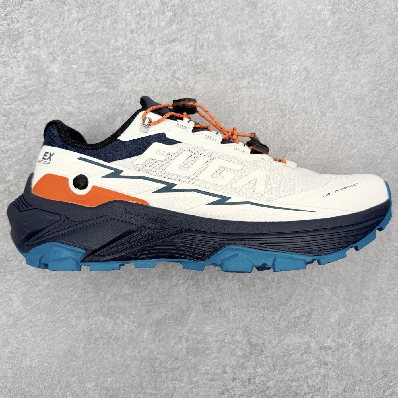 Kailas Sneakers FUGA EX 3 Trail Running Shoes — White, blue, orange