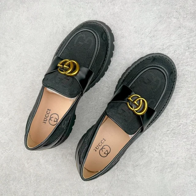 Gucci Leather Shoes Horsebit platform loafers with lug soles product detail image 3