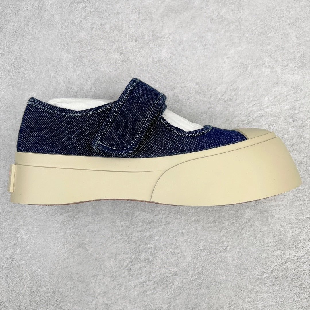 Unbranded Sneakers Platform Hook-and-Loop Mary Jane — Velcro Denim Blue