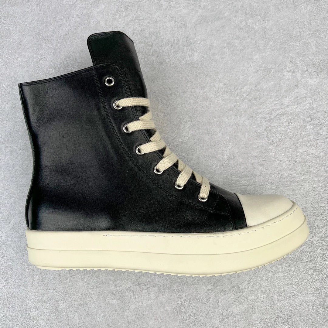 Unbranded Sneakers Platform lace-up with contrast toe caps — High-top leather in black