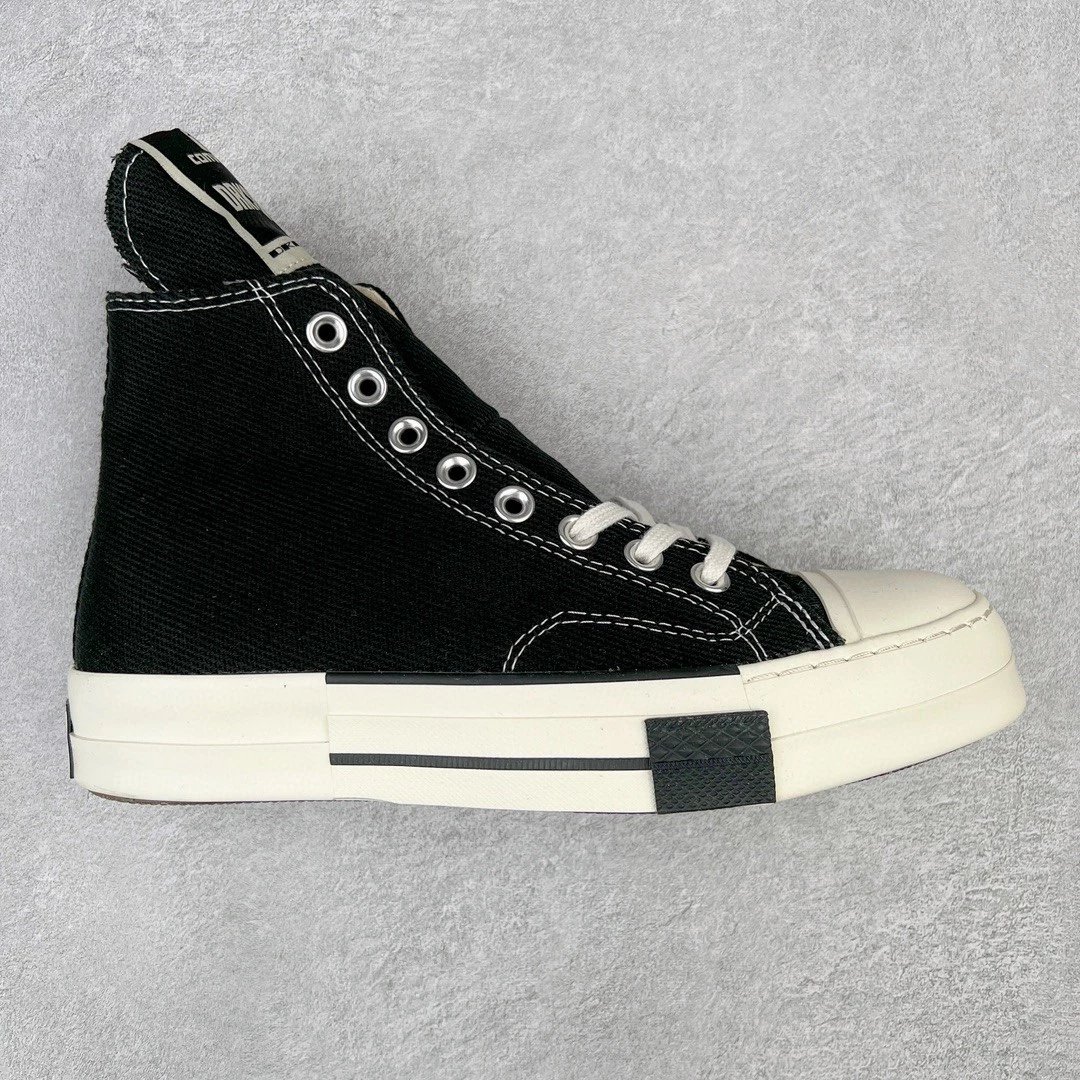 Unbranded Sneakers Platform lace-up with contrast toe caps — High-top black