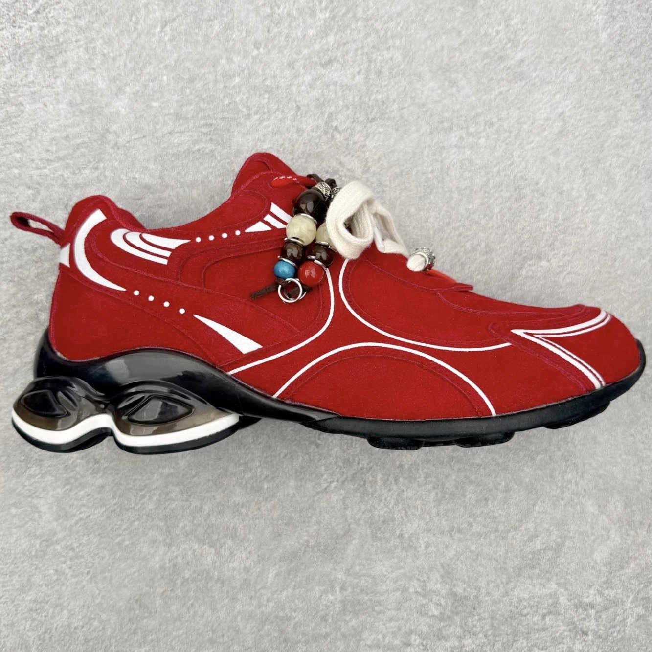 Unbranded Sneakers Mesh chunky with segmented platform sole — Red