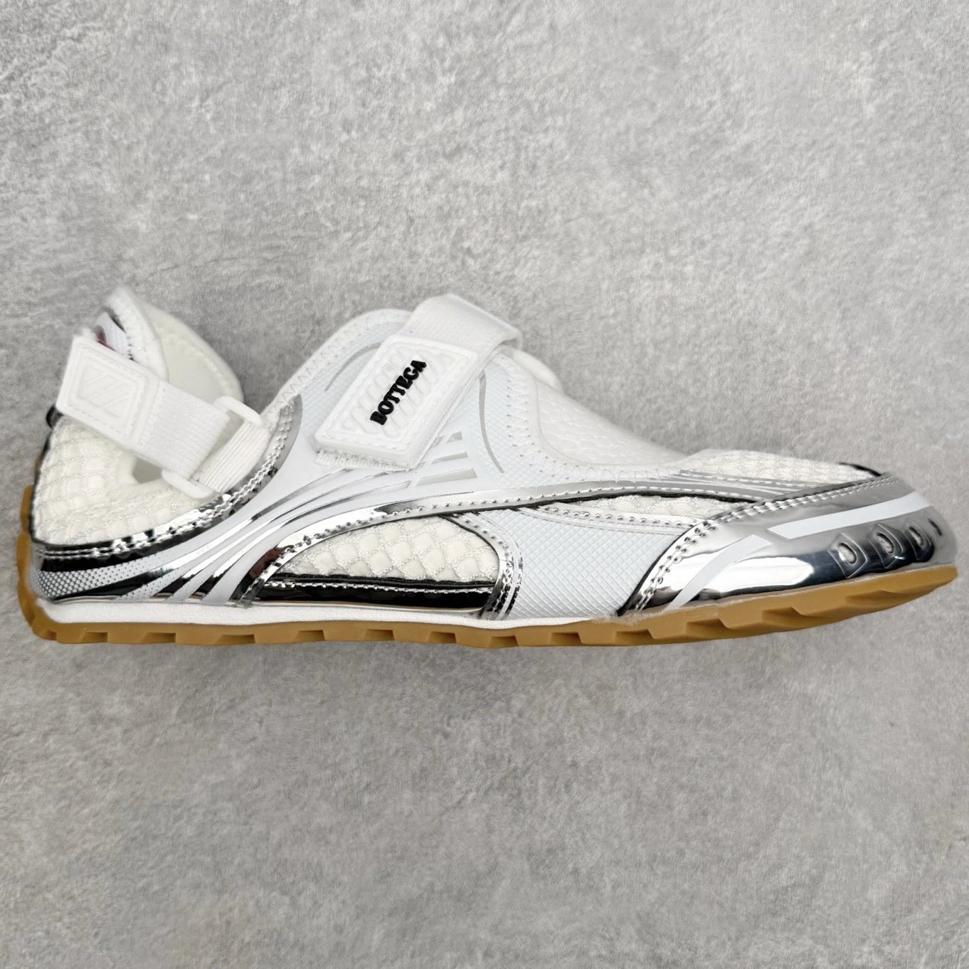 Bottega Veneta Casual Shoes Orbit Flash Velcro Mary Jane — Silver