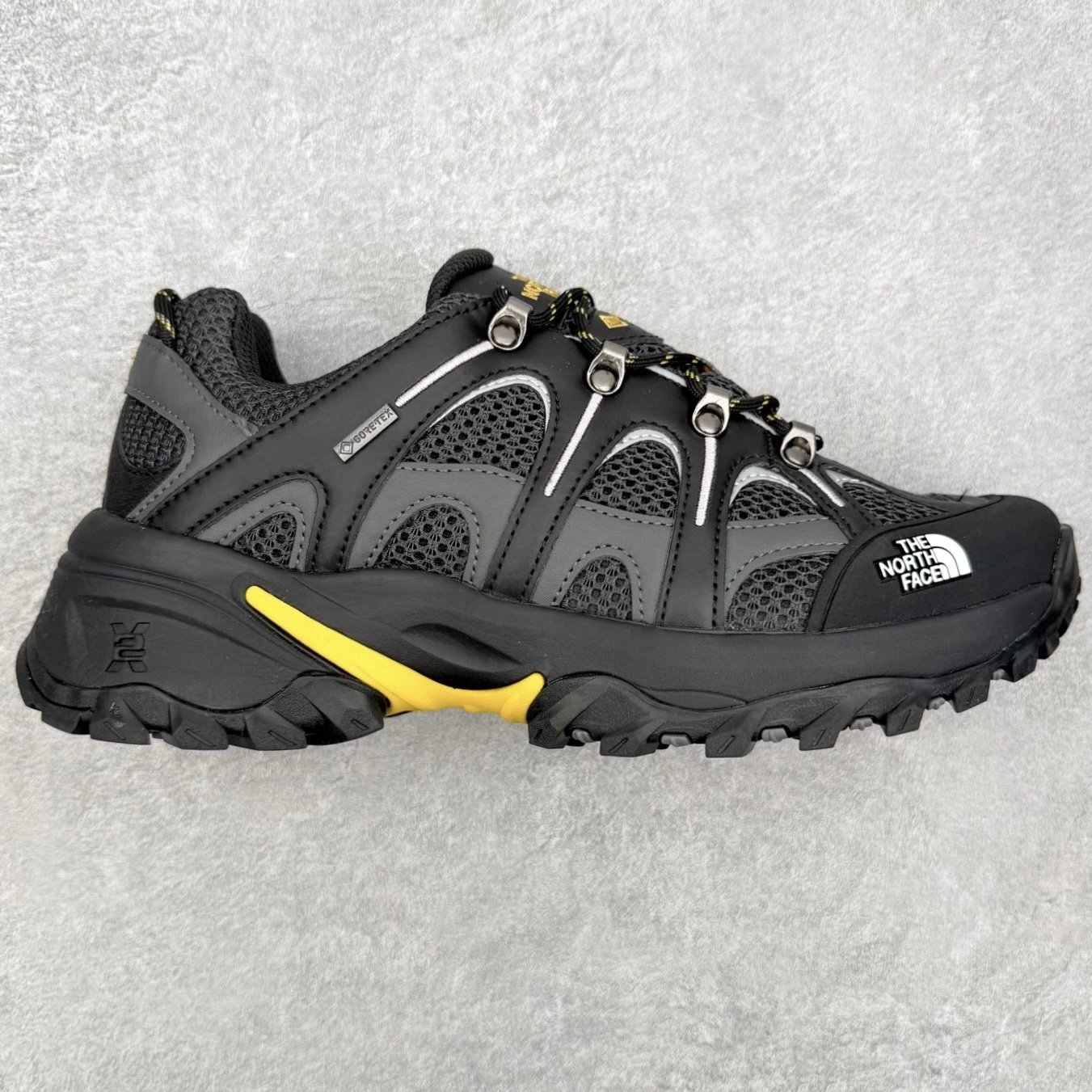 The North Face Sneakers Low-Top Mesh Hiking with Lug Sole — Black and yellow