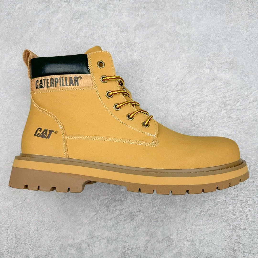 CAT Boots Lace-Up Work — khakis black tail