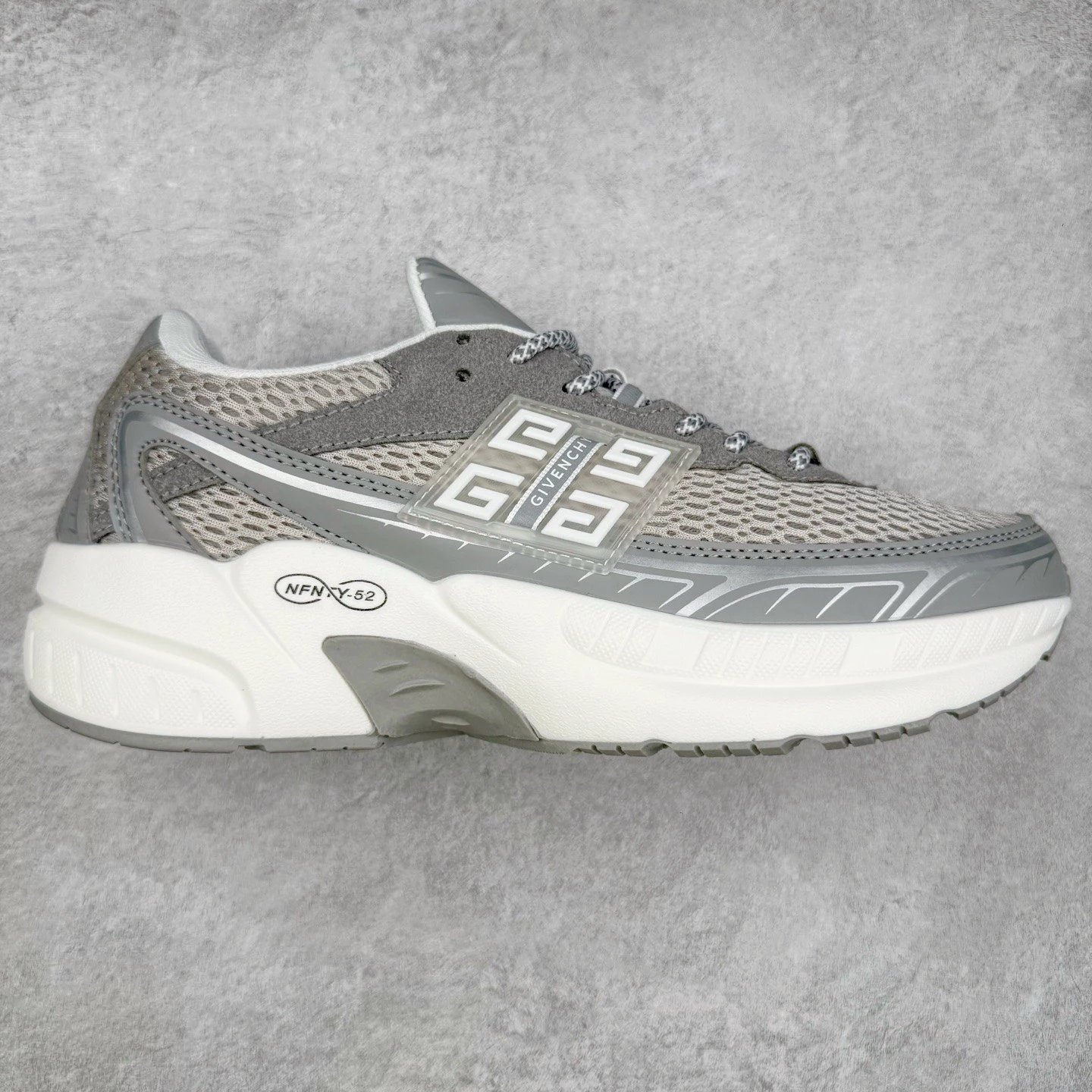 Givenchy Sneakers Low-Top Mesh with Chunky Sole — gray