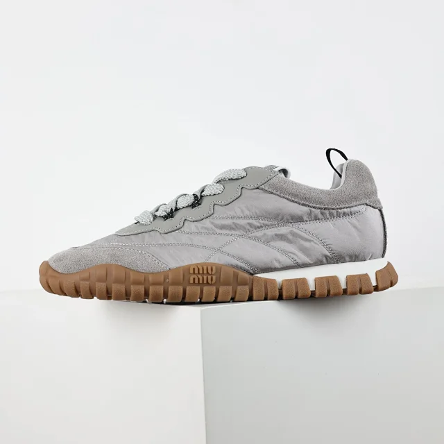 Miu Sneakers Nylon and suede lug-sole product detail image 45