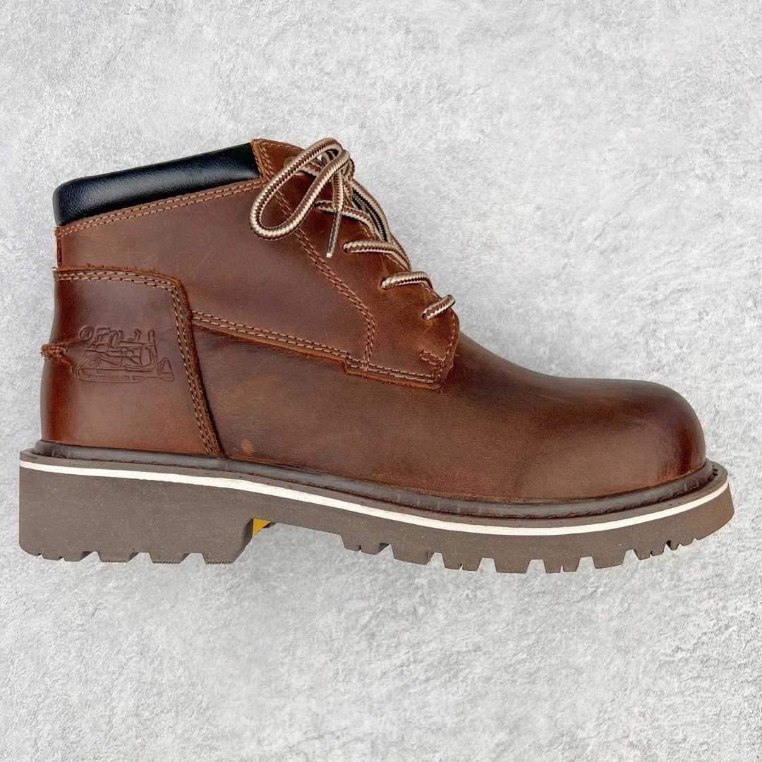 CAT Boots Lace-Up Work — Mid-Top Brown