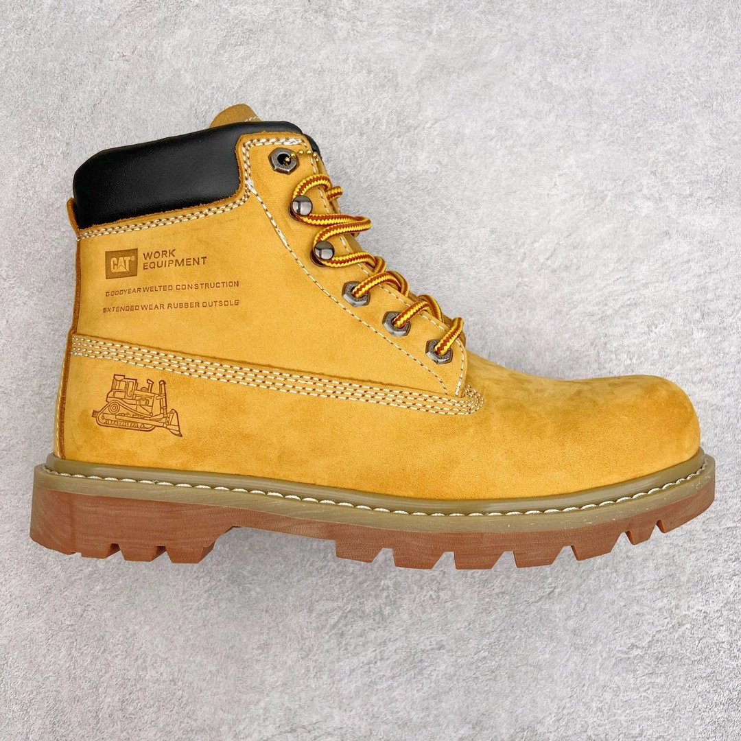 CAT Boots Lace-Up Work — High-top khaki