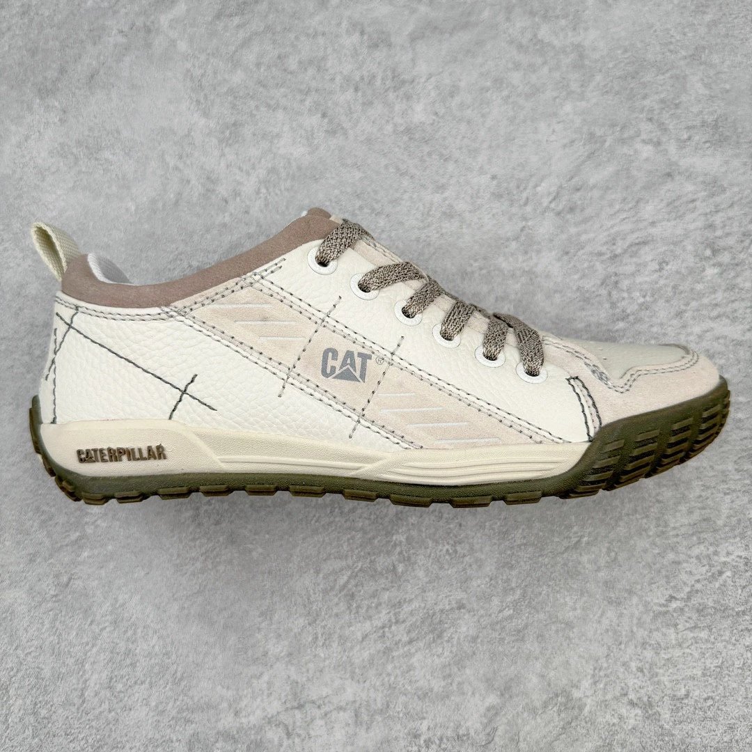 CAT Boots Lace-Up Work — White Leather Athletic