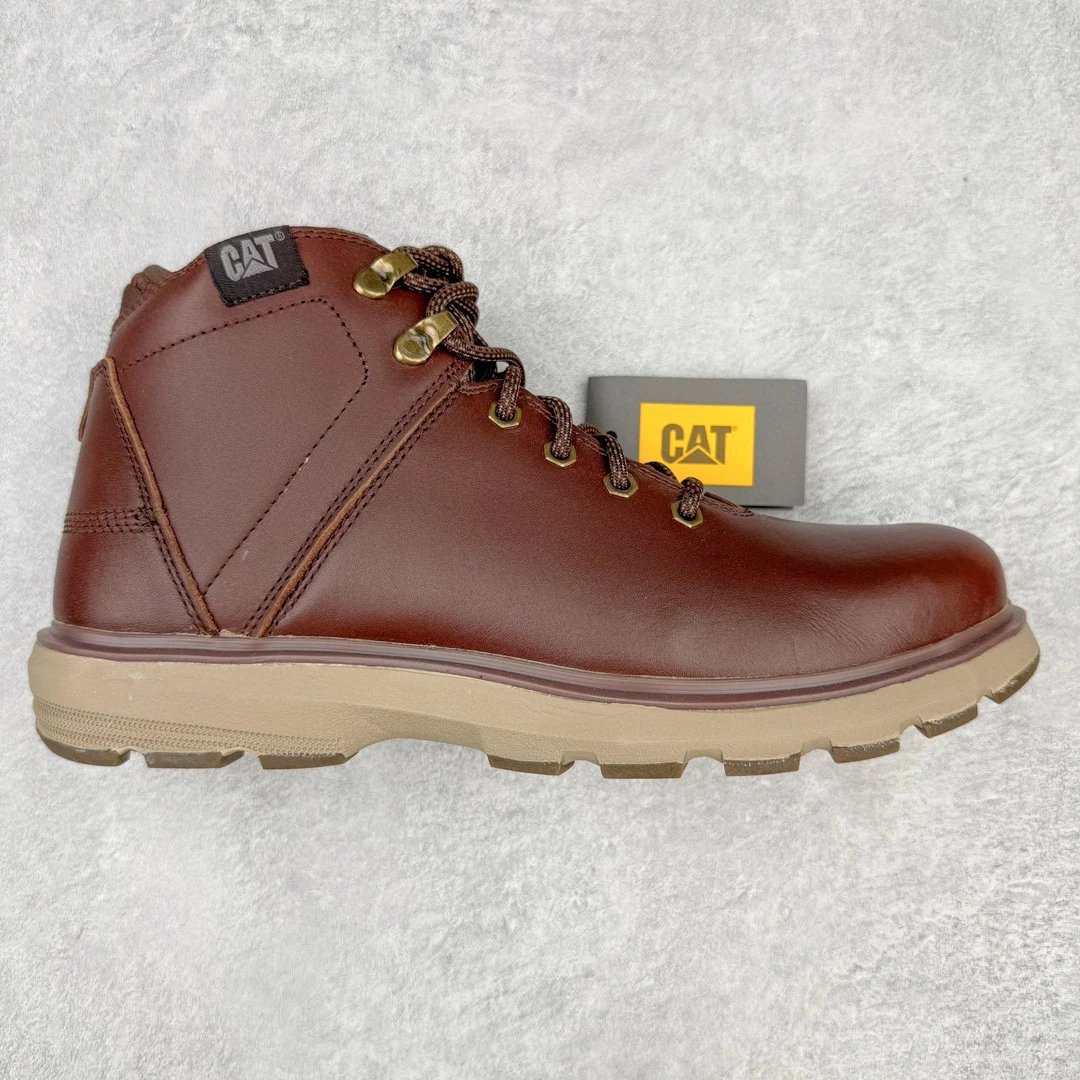 CAT Boots Lace-Up Work — Wine red