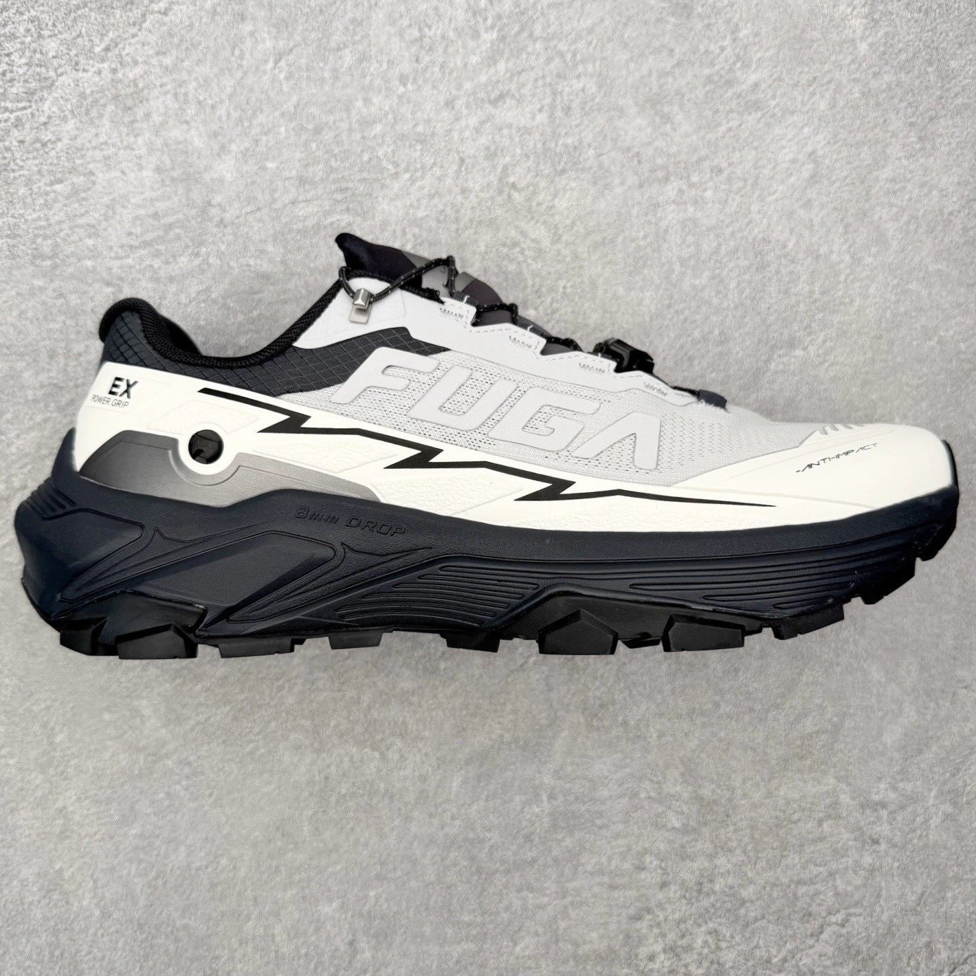 Kailas Sneakers FUGA EX 3 Trail Running Shoes — White, gray, and black