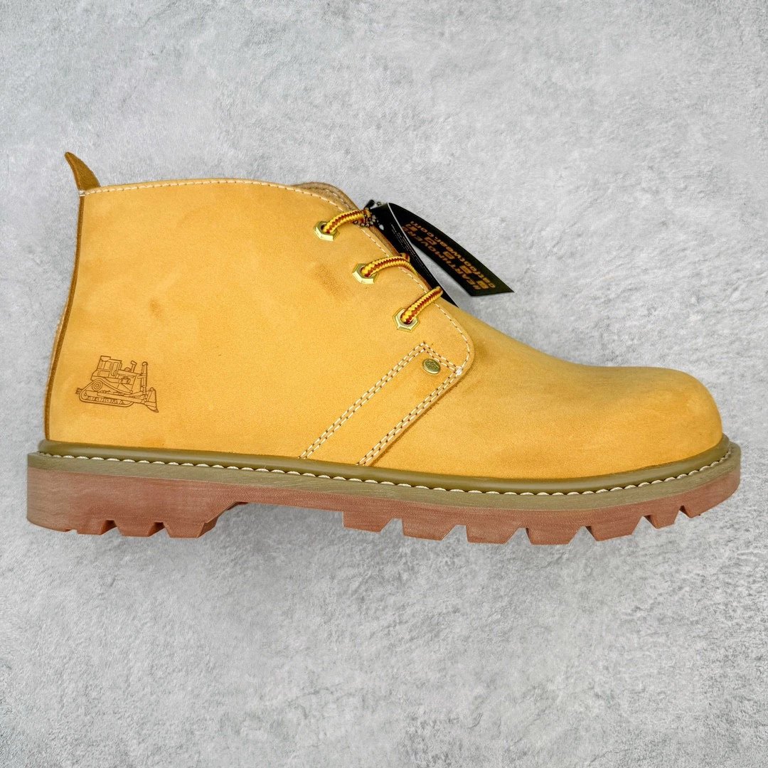 CAT Boots Lace-Up Work — Low-Top Three-Eyelet Khaki